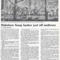 Offprint from New York Daily News, Jan. 5, 1973: "Hoboken: Snug Harbor just off midtown." By Donald Singleton.