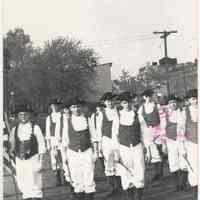 Digital image of b+w photo of Hoboken Colonials Fife & Drum Corp, Pershing Field, Jersey City, N.J., Americanization Day, ca. 1952-53.