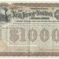 Bond: New Jersey & New York Railroad Co., Jersey City; $1000 Mortgage Bond, 1892; 1932 Extension Contract