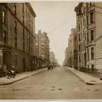 Sepia-tone photo of view west down 12th Street from Hudson St., Hoboken, n.d., ca. 1926-1932