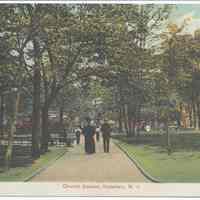 Postcard: Church Square [Park], Hoboken, N.J. Postmarked Dec. 11, 1907.