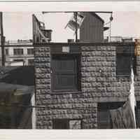 Digital image of B+W photograph of the upper rear facade and roof of 509 Monroe Street, Hoboken, no date, ca. 1963-1970.