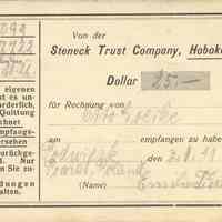 B+W Postcard: Steneck Trust Company, Hoboken, NJ, 1926