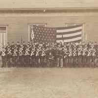 Digital image of group photo of members of Stevens Battalion, Hoboken, 1897.