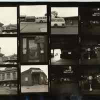 B+W negative contact sheet of images of Hoboken taken by John Conn. no date, [1976].