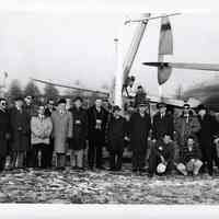          U.S. Testing, photo 1: wind load test, Fairfield Airfield; posed group
   