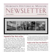 Hoboken Historical Museum Newsletter [Second Series], Volume 14, Number 6, Nov.-Dec. 2008.