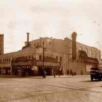 Sepia-tone photo of the exterior of the Fabian Theatre, southeast corner of Newark & Washington Sts., Hoboken, no date, ca. Nov.,1929.