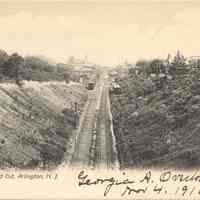          Postcard: Arlington, NJ, Erie Railroad Cut picture number 1
   