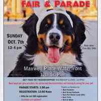 Poster: 8th Annual Hoboken Pet Fair & Parade. Sun., Oct. 7th, Maxwell Place Waterfront, 12th St. Pier.