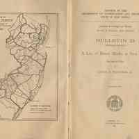 Bulletin 21 (Geologic Series). A List of Bench Marks in New Jersey. Revised 1920 by Loren P. Plummer. Trenton, 1921.
