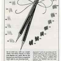 Ads, magazine: Venus Pencils; "The American Drawing Pencil." American Pencil Co., Hoboken, N.J. N.d., ca. 1942.