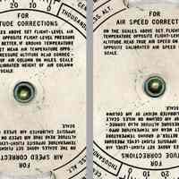          details side 1, center wheel; altitude corrections; air speed corrections
   