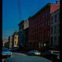          Color slide of eye-level view of row houses at 525 through 539 Park on the E side of the block between 5th and 6th looking N picture number 1
   