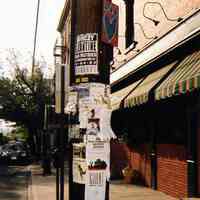 Color photo of telephone pole on Second St. near Washington St. with Burczy poster, Hoboken, [2002].