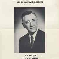 Brochure promoting Citizens United slate, Vol. 1, number 10, Hoboken, [1961], for mayor, John J. Palmieri, and 3 councilmen-at-large candidates.