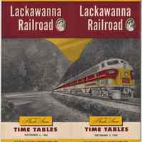 Timetable: Lackawanna Railroad, The Route of Phoebe Snow. Time Tables. Sept. 5, 1960.