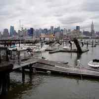 Color photos, 9, of damage from Hurricane Sandy to Hoboken Marina, Nov. 2, 2012.