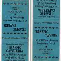 Matchbook cover: Traffic Tavern / Traffic Cafeteria. 1317 Willow Avenue, Hoboken, N.J. N.d., ca. 1940s.