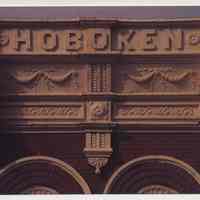 Postcard: Hoboken. [Cornice lettering at 320 Washington St., Hoboken.] Issued 1992; unposted.