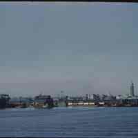 Color slide: Lackawanna Terminal, Hoboken, N.J., circa winter 1949-1950.