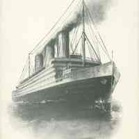 Postcard: Ship "SS leviathan", Hoboken, NJ