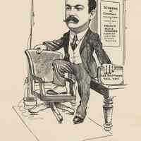 Caricature of Robert Schrenk, [Hoboken, n.d., ca. 1907-1916]. From album, "Just for Fun"; archives catalogue 2005.018.0001.