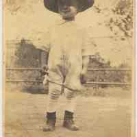 Two sepia-toned photos of a young boy circa two years old probably taken in Elysian Park, Hoboken, no date, ca. 1917-1920.