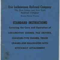 Manual: Erie Lackawanna R.R.; Standard Instructions: Locomotive Cranes, Pile Drivers....; Eff. Jan. 1, 1965.