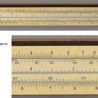          slide inverted for scales A, S, [L], T, D
   