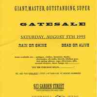         Gate Sale 014. 08-05-1995 923 Garden St.
   
