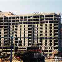 Color photos, 2, of a view north or northeast of 333 River Street under construction, Hoboken, May 2001.