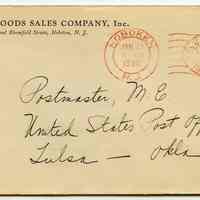 Envelope: General Foods Sales Co., Inc. 15th & Bloomfield Sts., Hoboken, N.J. Metered postage cancel: Jan. 17, 1930.