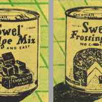          detail cover can images; note top imprinting Cocomalt; Baking Powder cans
   