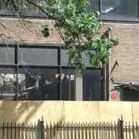 Three digital color images of the Maxwell House Coffee plant site, demolition of Building Five from Hudson Street side, Hoboken, September 9, 2004.