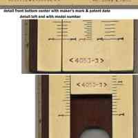         detail center front: maker's mark, patent date
   