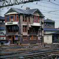 Color slide of Erie Lackawanna Railway control tower, Hoboken Terminal Div., May 12, 1973.