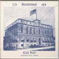 Ceramic commemorative tile, 1776-1976 Bicentennial, City Hall, Hoboken, New Jersey, [1976.]