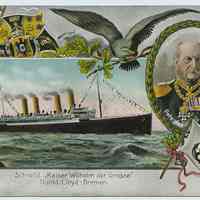 Postcard: Schnelld. "Kaiser Wilhelm der Grosse" Nordd. Lloyd - Bremen. Circa 1907-1914.