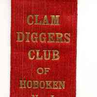 Badge for Clam Diggers Club of Hoboken N.J., no date, ca. 1900-1910.