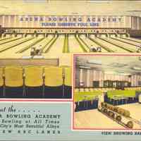 Postcard: Arena Bowling Academy, Jersey City, NJ