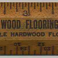 Wooden ruler advertising the Hoboken Wood Flooring Corp., 335 Observer Highway, Hoboken, N.J. No date, circa 1945-1960.