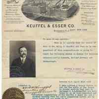 Letter of introduction for Willy G. Keuffel, President, Keuffel & Esser Co., Hoboken, April 20, 1915.