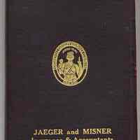 Pocket diary for 1944 imprinted: Jaeger & Misner, Insurance & Accountants, 332 Hudson St., Hoboken, N.J.