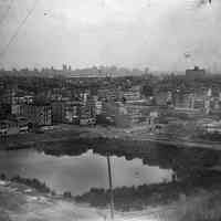 B+W photo negative of SW Hoboken & Jersey City from Riverview Park, Jersey City, n.d., ca. 1906.