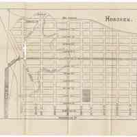 Map: southern Hoboken showing a drainage sewer along Jefferson St. & the "Old Creek" (Hoboken Creek). No date, circa 1900-1910.
