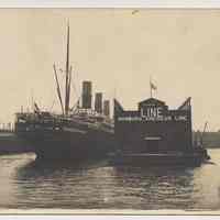 Postcard: [Hamburg-American Line pier 1, Hoboken, N.J.] No date, circa 1907-1914; unposted.