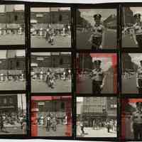 B+W negative contact sheet of images of Hoboken taken by John Conn. no date, [1976].