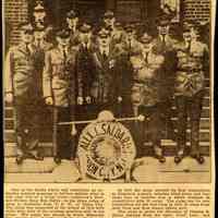 Digital image of newsclipping with photo of drum corps, Alexander L. Saldarini Post, V.F.W., Union City, July,1935.