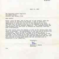          Digital image of letter to Steve Cappiello from Kenneth Rogers, President, Stevens Institute of Technology, June 13,1985. picture number 1
   